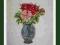 Kwiaty w wazonie haft krzyżykowy 20x25 cm