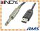 Kabel przejsciowka USB - Jack 6,3mm Lindy 6104- 5m