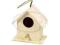 Drewniany, ozdobny mały domek dla ptaszków