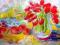 EBIER=tulipany w wazonie   =O/OLEJNY 40x80CM