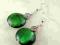 Kolczyki zielone pastylki, ręcznie robione