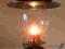 2 metalowe lampy naftowe stojąca i wisząca