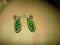 kolczyki hand made- sutasz, zielone ocza