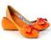 Buty -- Śliczne Balerinki z kokardką 889 orange 39
