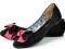 Buty -- Śliczne Balerinki z kokardką 889 black 38
