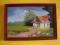 Dworek   - obraz 20 x 30 w ramie - sygnowany