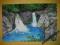 Obraz ręcznie malowany na płótnie wodospad
