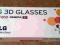 Oryginalne okulary 3D LG AG-F200, Nowe 2 sztuki