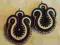 Kolczyki sutasz, soutache, jedwabne nici, handmade