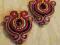 Kolczyki sutasz, soutache, jedwabne nici, handmade