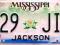 ORYGINALNA tablica rejestracyjna < Mississippi