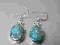 173/ Kolczyki - turkus matrycowy -  SREBRO