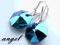 SWAROVSKI OCTAGON JET BLUE AB 16mm KOLCZYKI SRENRO