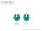 Kolczyki SWAROVSKI ELEMENTS Heart  Emerald 14mm