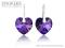 Kolczyki SWAROVSKI ELEMENTS Heart Heliotrope 18mm