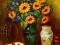 NAJTANSZE888 Obraz olejny 50x60 cm:  Słoneczniki