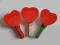 Serduszka serca z klamerkami 3 szt. 3 kolory