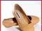 SKÓRA MELISKI BALERINKI CAMEL NUDE GŁADKIE 36