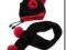 Czapka dla psa z szalikiem RED-BLACK  DogsZone