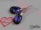 Srebrne kolczyki - migdał Swarovski heliotrope