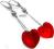 SWAROVSKI długie kolczyki ażurowe RED HEART
