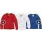 3-PACK BLUZEK BLUE/RED/WHITE NEXT WIOSNA 2-3 LAT