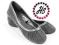 BUTY MARSZCZONE BALERINY T5221 ZAMSZOWE SZARE 39
