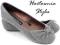 BUTY BALERINKI HS018 BALETKI ZAMSZ SZARE 38
