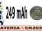 Bateria litowa _ CR2032 _ 3V _ pojemność 249 mAh