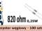 Rezystor 820R __ 820 ohm __ 0,25W__ 1/4W __ 100szt