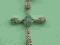PIĘKNY KRZYŻYK srebro 925 SZMARAGD SZMARAGDY