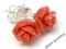 kolczyki wkrętkiI róże srebro925 koral PROMOCJA