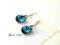 NOWOŚĆ~SWAROVSKI MIGDAŁ 16MM kolczyki~Bermuda Blue