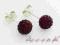 SWAROVSKI SREBRNE KOLCZYKI KULKI KULE 8mm GARNET