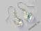 Swarovski Octagon 14mm kolczyki AB i Crystal rybki