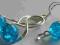 Srebrne kolczyki  bita próba 925 błękitna laguna
