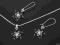 KOMPLET KOLCZYKI i WISIOREK kwiatki srebrne em275