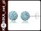 Kolczyki kule z kryszt. Swarovski 8mm Aquamarine
