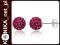 Kolczyki kule z kryształami Swarovski 8mm Fuchsia