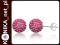 Kolczyki kule z kryształami Swarovski 8mm Rose