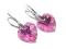 Srebro kolczyki swarovski 6202 Rose AB 14mm