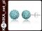 Kolczyki kule z kryszt. Swarovski 10mm Aquamarine