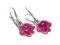 Srebro kolczyki swarovski 6744 Flower Fuchsia