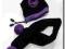 Czapka dla psa z szalikiem  BLACK_PURPLE DogsZone