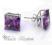 Srebrne kolczyki fioletowe kwadraty 10x10 1110