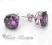 Srebrne kolczyki fioletowe cyrkonie 9mm 1109