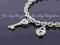 Modna bransoletka charms silver plated + cyrkonie