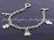 Modna bransoletka charms silver plated + cyrkonie