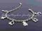 Modna bransoletka charms silver plated + cyrkonie