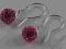 SWAROVSKI DISCO KULE CYRKONIE ROSE KOLCZYKI